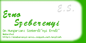 erno szeberenyi business card